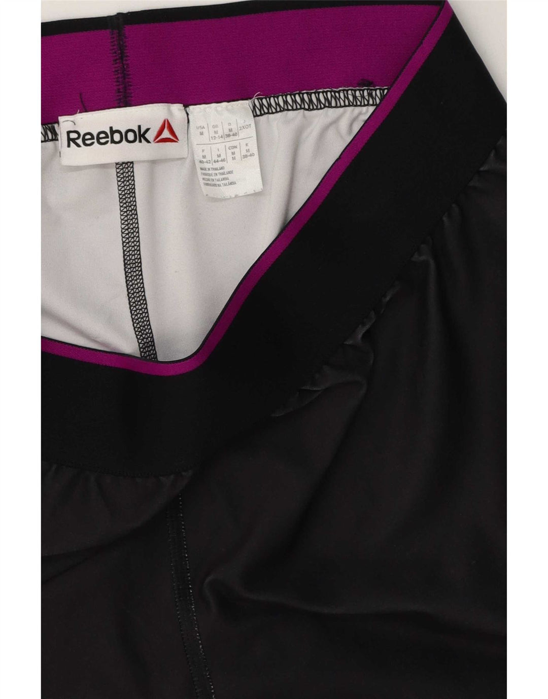 Женские леггинсы Reebok с рисунком UK 12/14, средние, черные, с цветными блоками