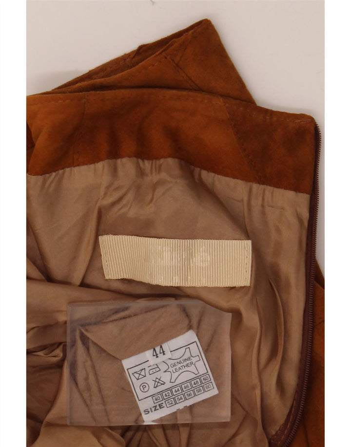 Юбка женская замшевая VINTAGE IT 44 Medium W30 Коричневая кожа