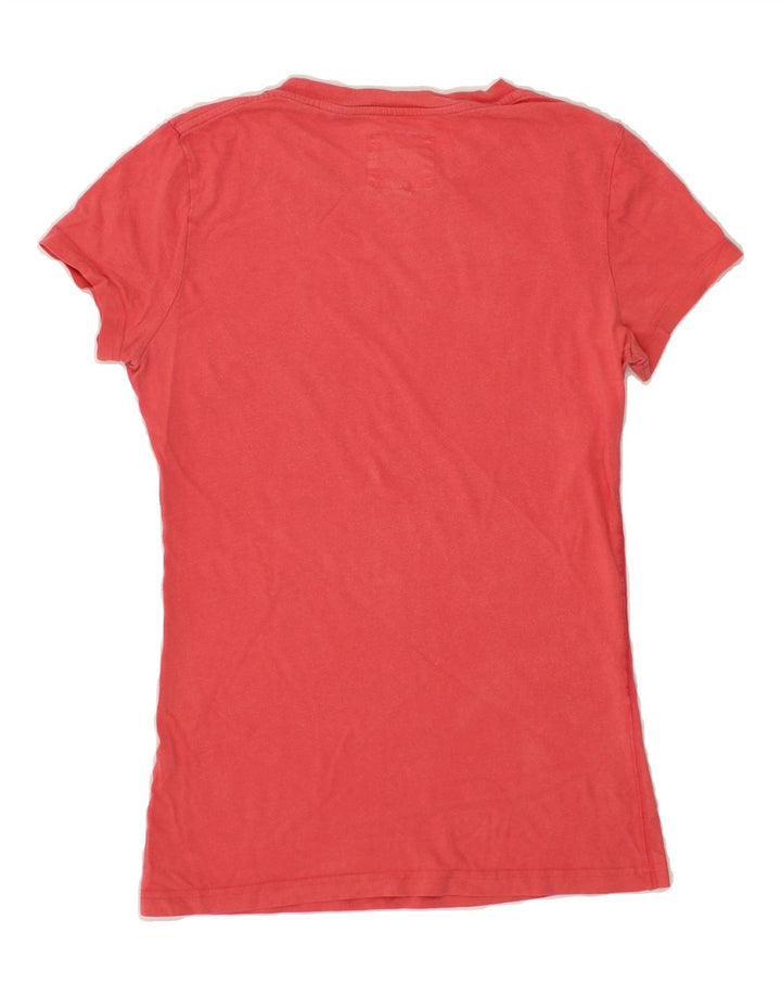JACK WILLS Womens Graphic T-Shirt Top UK 8 Medium Red Cotton Vintage Jack Wills and Second-Hand Jack Wills from Messina Hembry 