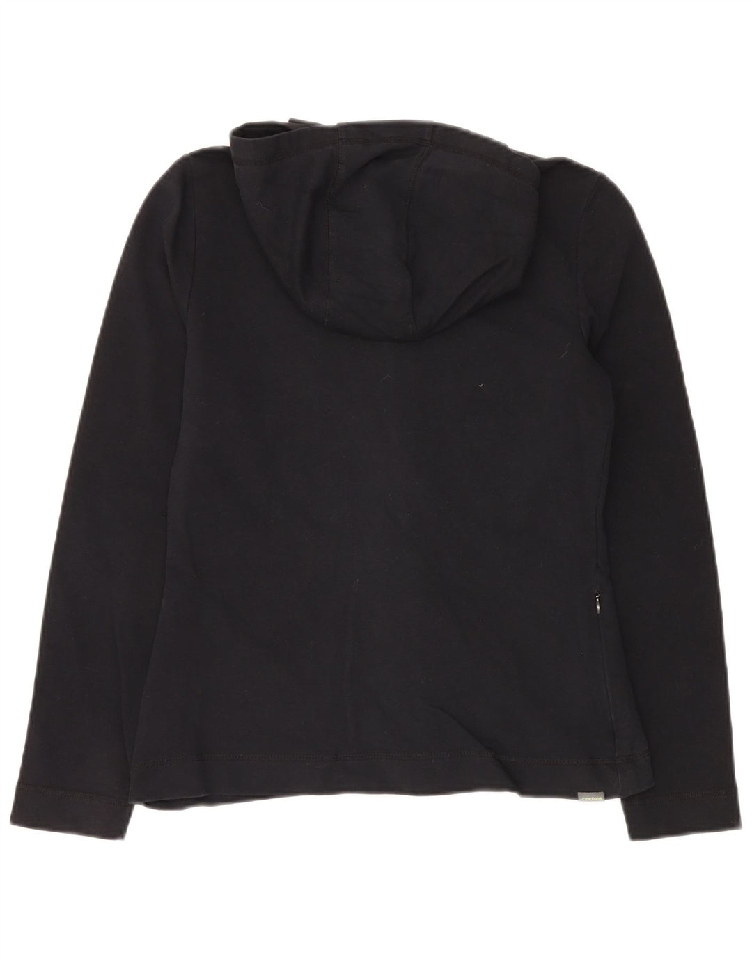 Женский свитер с капюшоном на молнии REEBOK UK 10, маленький, черный, хлопок