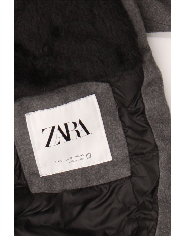 Мужское пальто Zara UK 38 среднего серого цвета