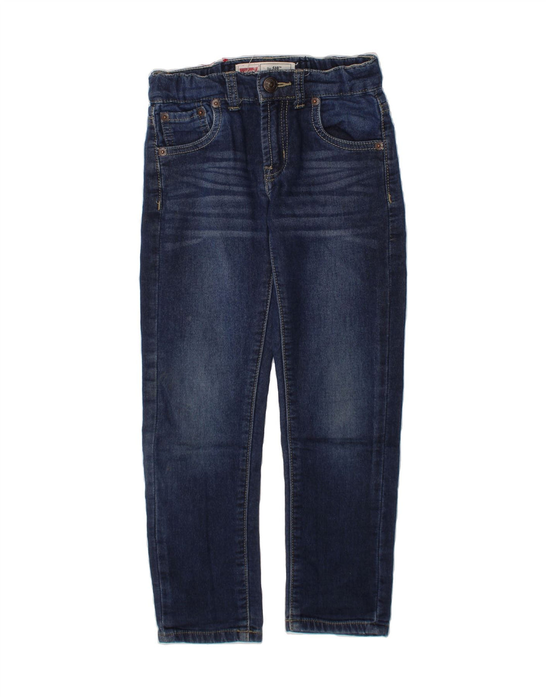 LEVI'S Boys 510 Slim Jeans 5-6 Years W22 L19 Navy Blue Vintage Levi's and Second-Hand Levi's from Messina Hembry 