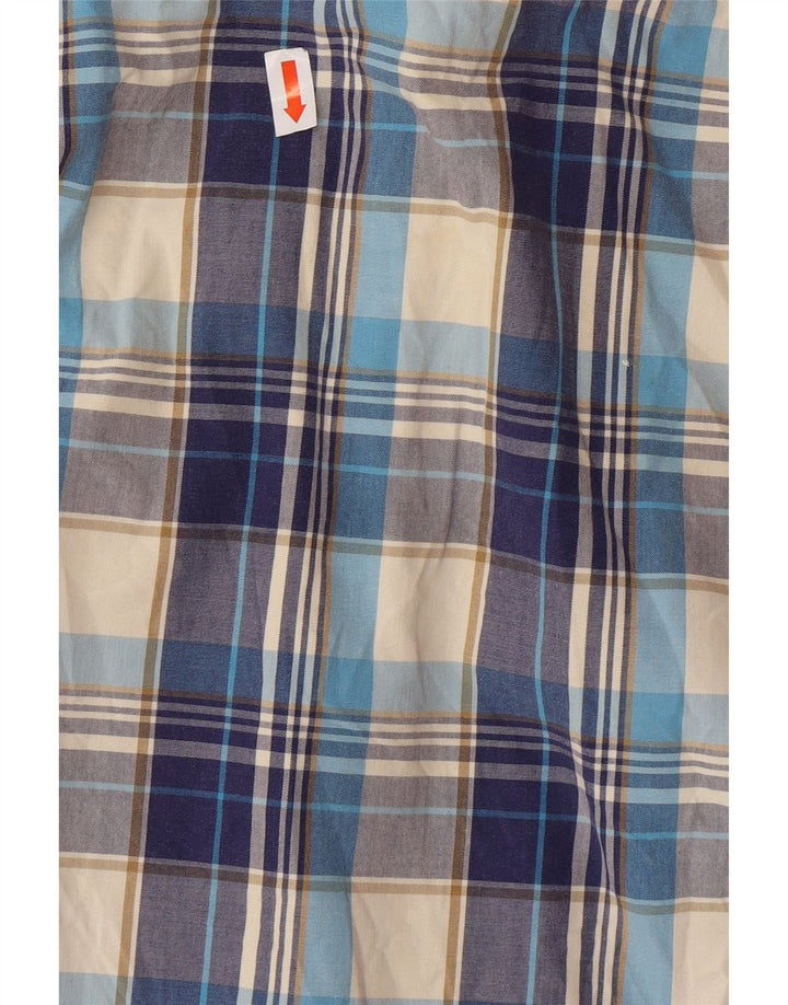 SUPERDRY Мужская рубашка с коротким рукавом XL, синяя клетка, хлопок