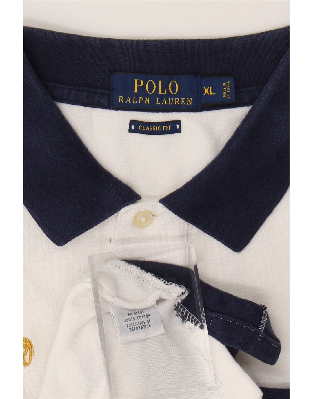 Мужская рубашка-поло для регби с графическим рисунком POLO RALPH LAUREN, XL, белая с цветными блоками