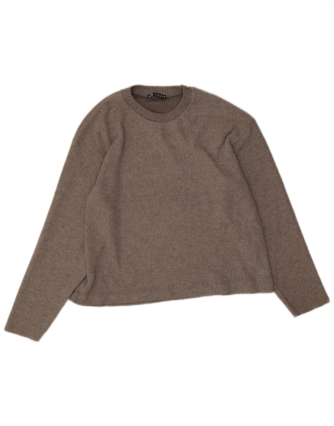 Женский свободный джемпер с круглым вырезом Zara UK 10, маленький серый полиэстер