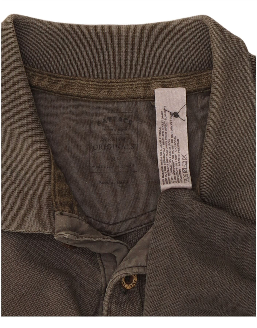 Мужская рубашка поло Fat Face из хлопка среднего серого цвета