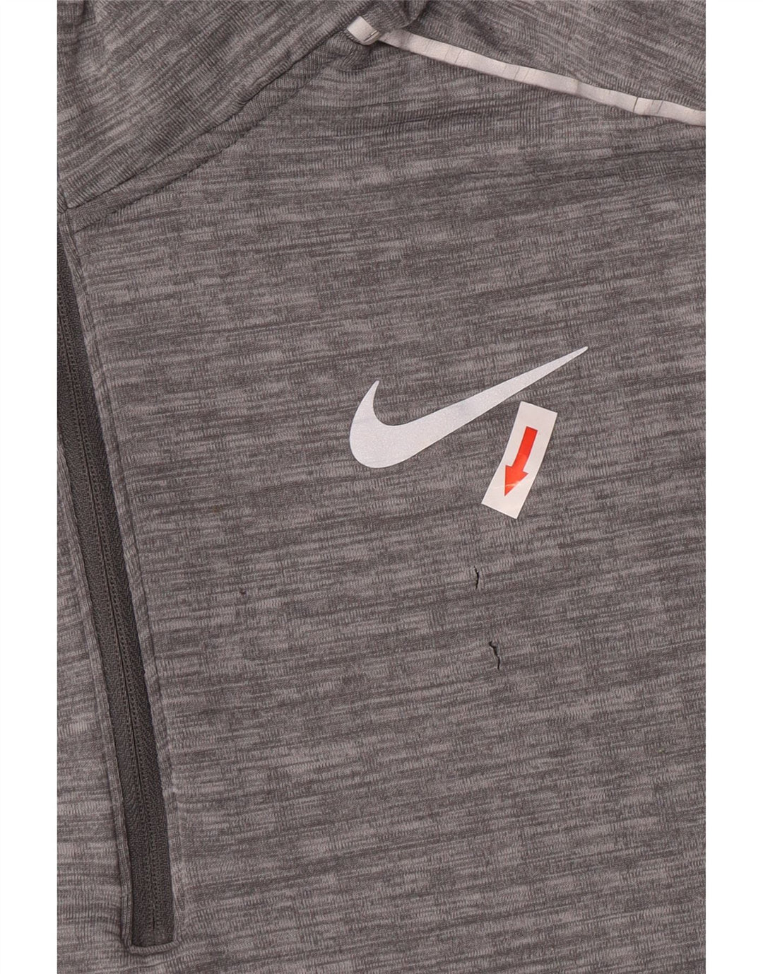 Мужской пуловер с воротником на молнии для бега Nike, большой серый полиэстер