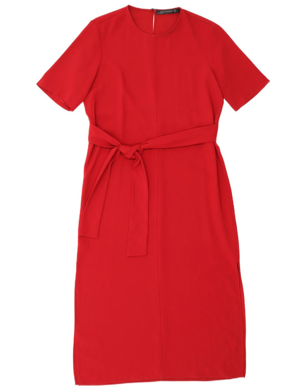 Zara Womens Maxi Dress UK 14 Medium Red Polyester