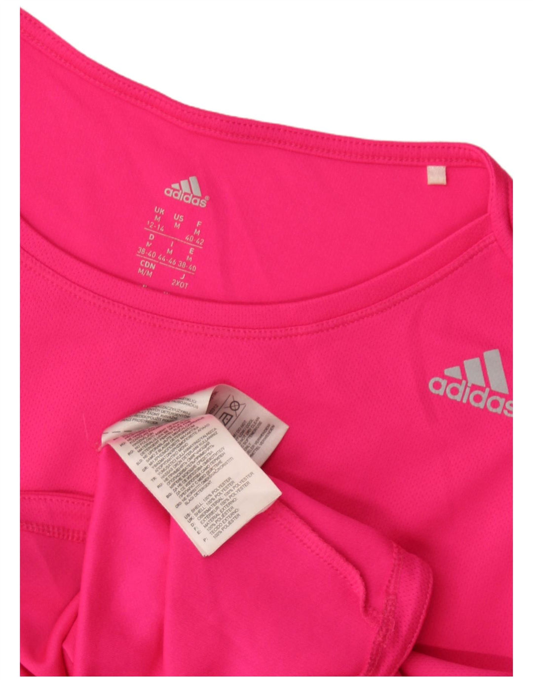 Женская футболка Adidas Top UK 12/14, средний розовый полиэстер