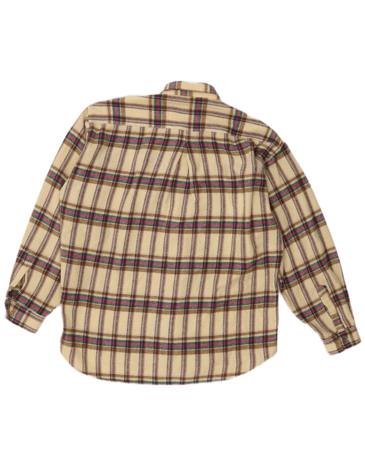 POP 84 Мужская фланелевая рубашка в клетку среднего желтого цвета, шерсть в клетку