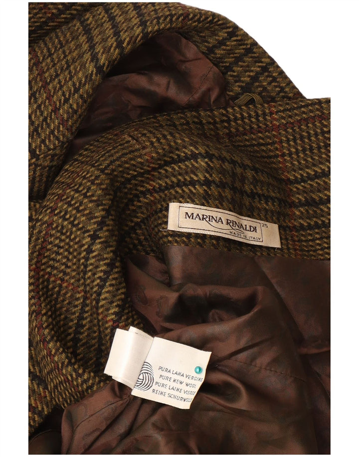 Женский пиджак Marina Rinaldi, размер 25, большой, хаки, узор "гусиные лапки"