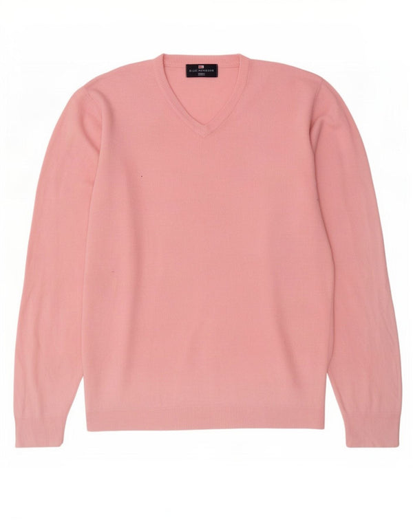 Мужской джемпер с v-образным вырезом Mark & Spencer Blue Harbour, средний розовый акрил