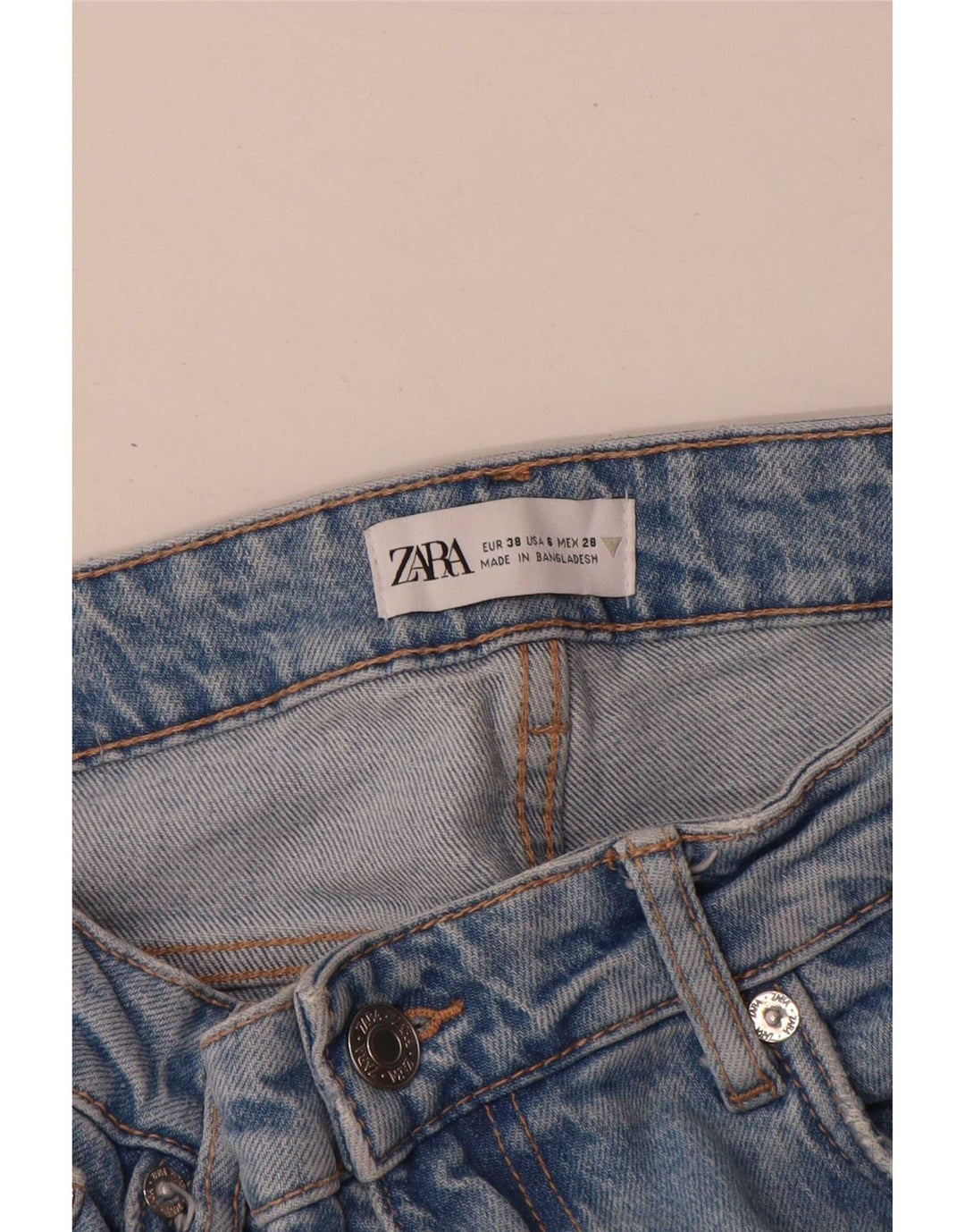 Женские прямые джинсы Zara EU 38, маленькие W28 L32, синие, хлопок