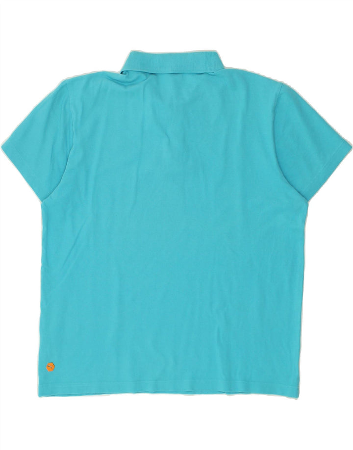 PUMA Mens Polo Shirt Large Blue Cotton | Vintage Puma | Thrift | Second-Hand Puma | Used Clothing | Messina Hembry 