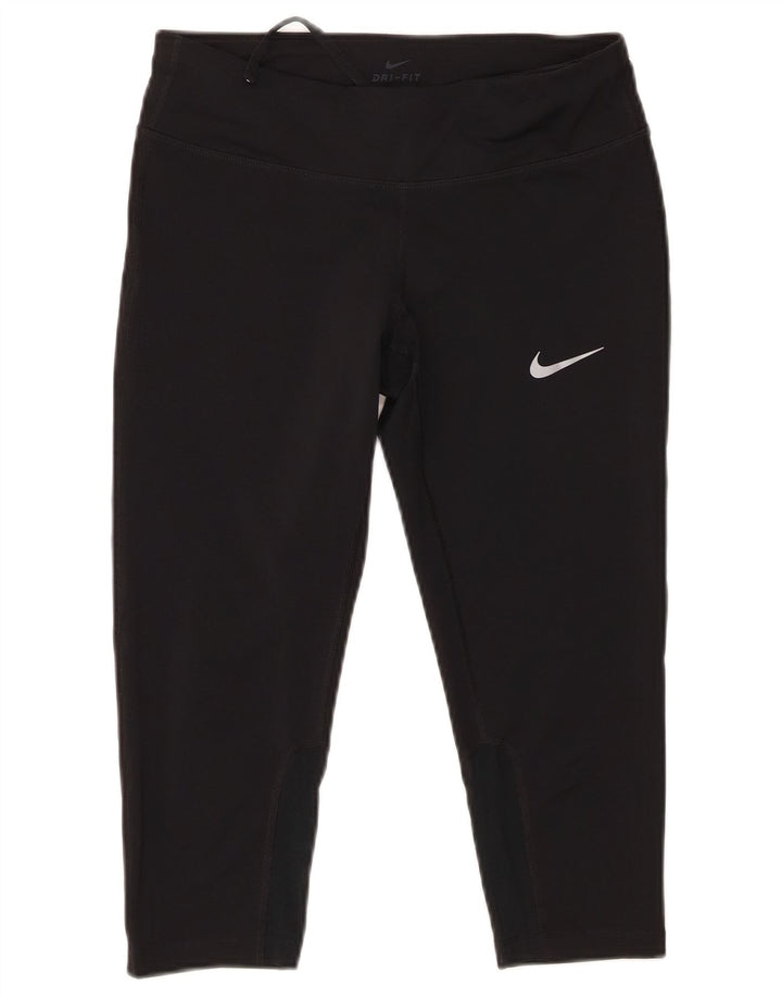 Женские леггинсы-капри Nike Climalite UK 10, маленькие черные из полиэстера