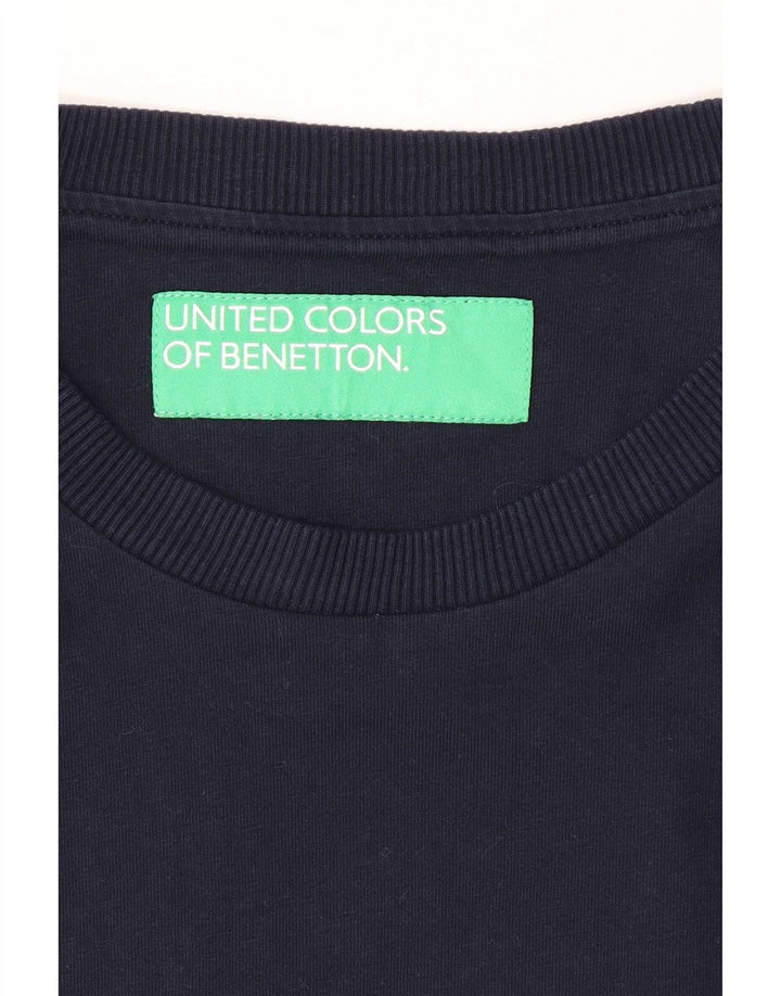 Женская футболка Benetton Regular Top UK 12 Medium Navy Blue Хлопок