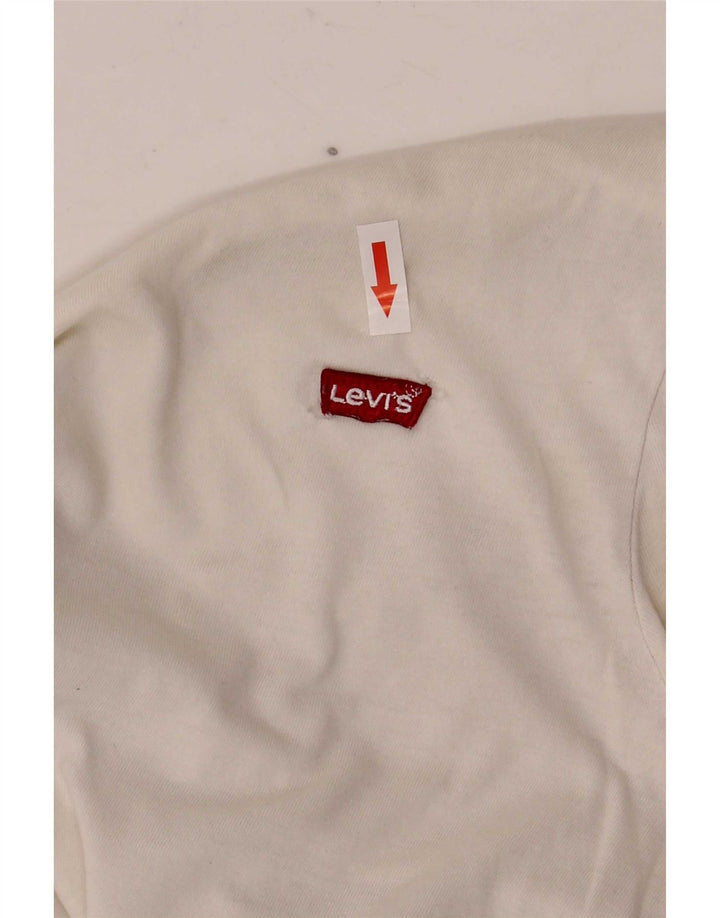 Женская футболка Levi's Top UK 8, маленькая, белый хлопок