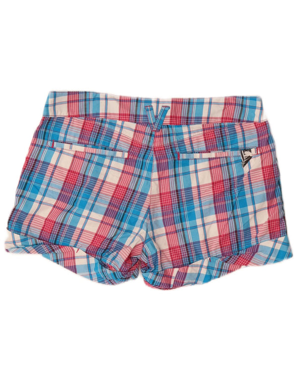 Женские шорты PUMA UK 12 Medium W34, синие в клетку, хлопок