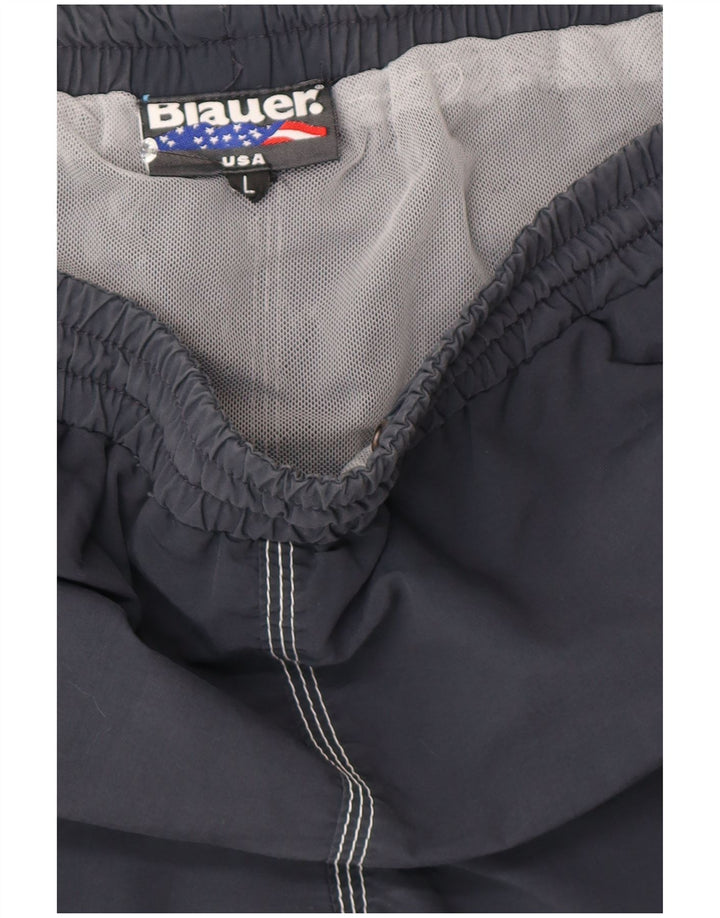 Мужские шорты для плавания Blauer, большие, темно-синие, нейлоновые