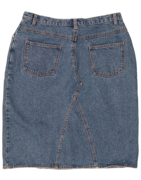 ВИНТАЖНАЯ женская джинсовая юбка с высокой талией, Великобритания, 18 XL, W32, синяя
