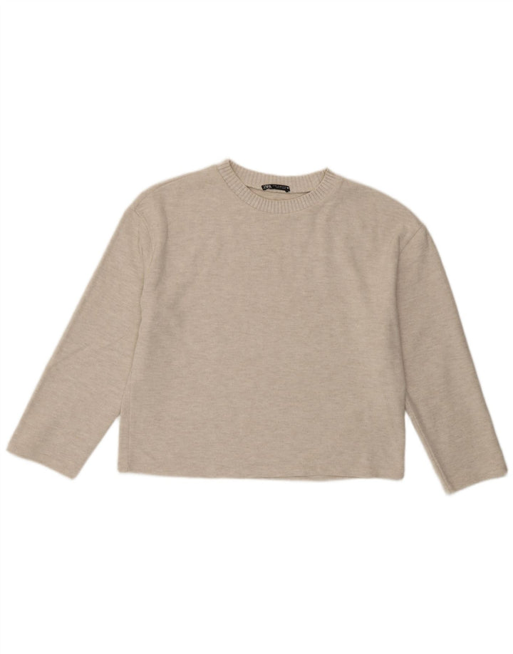 Женская блузка Zara Top UK 14, средний бежевый полиэстер