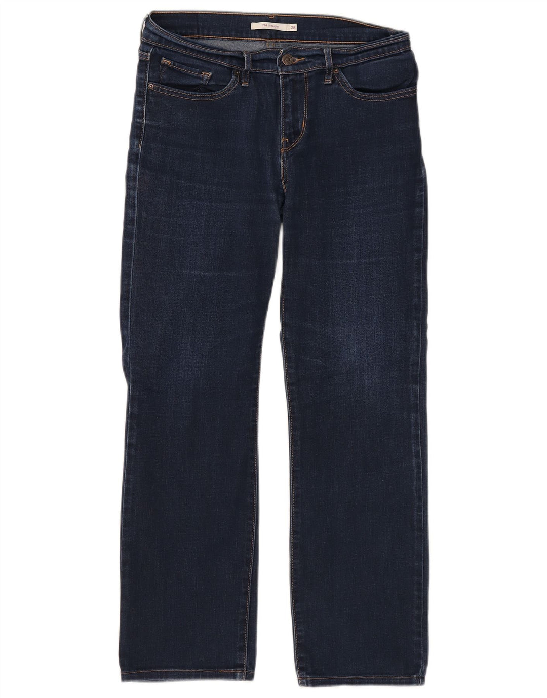 Женские прямые джинсы Levi's 714 W28 L27 синие, хлопок