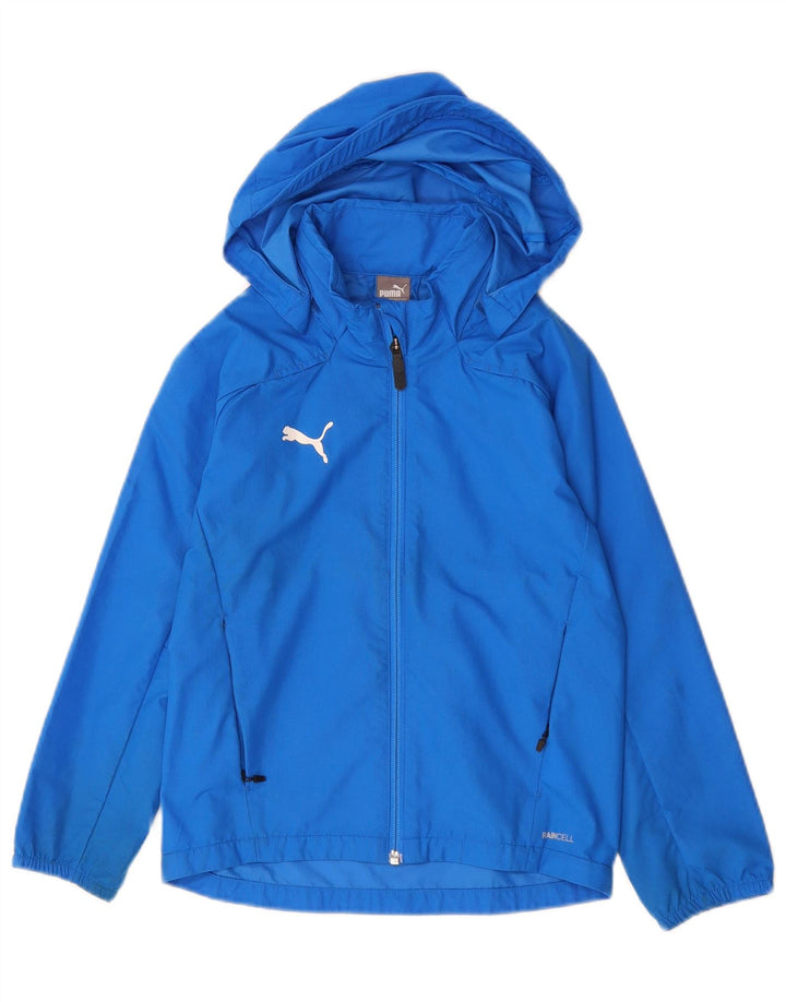 Дождевик с капюшоном Puma для мальчиков 7-8 лет, синий полиэстер