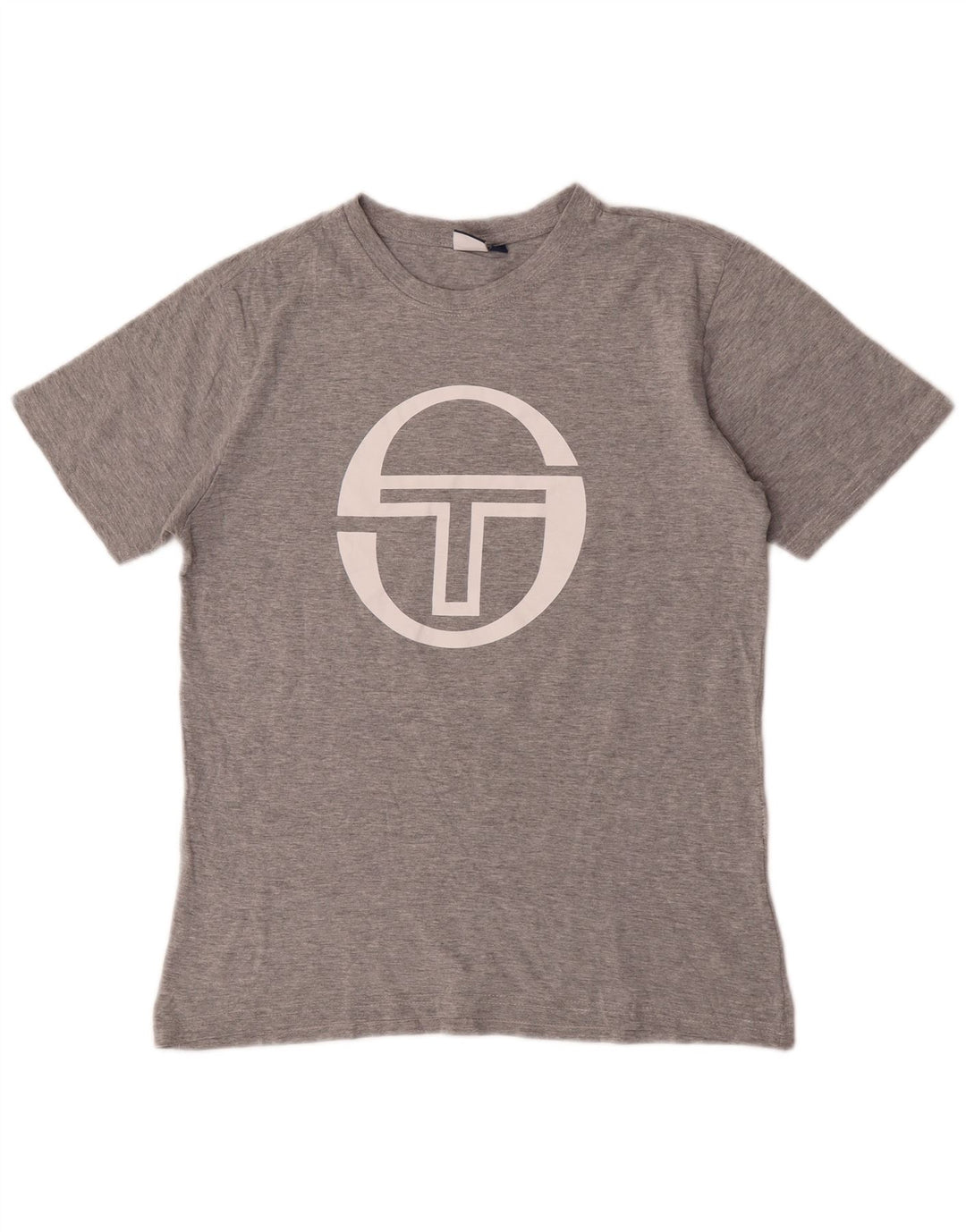 Мужская футболка с рисунком Sergio Tacchini, хлопковый топ среднего серого цвета с крапинками