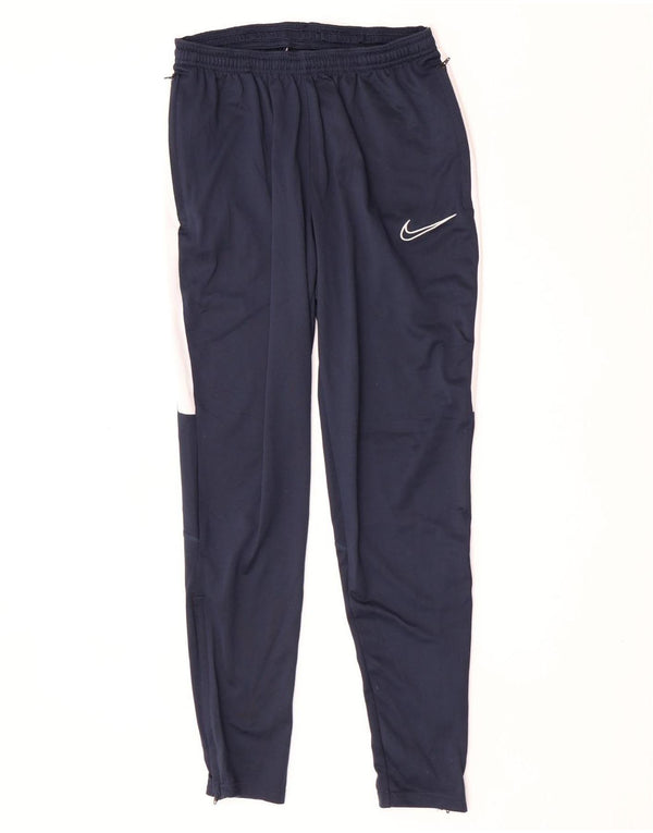 Мужские спортивные брюки Nike Dri Fit, маленькие темно-синие, полиэстер с цветными блоками