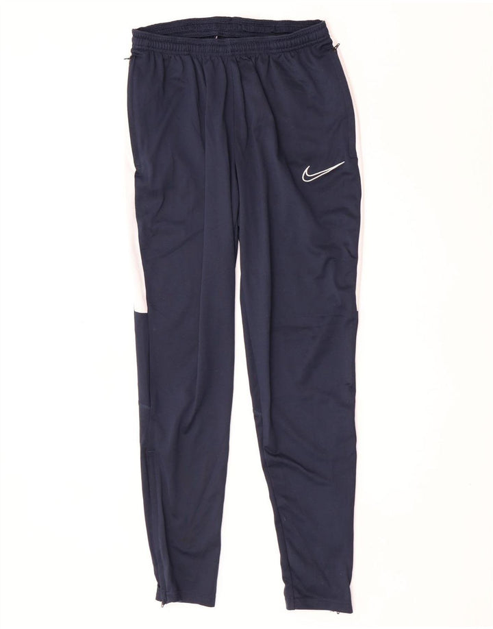 Мужские спортивные брюки Nike Dri Fit, маленькие темно-синие, полиэстер с цветными блоками