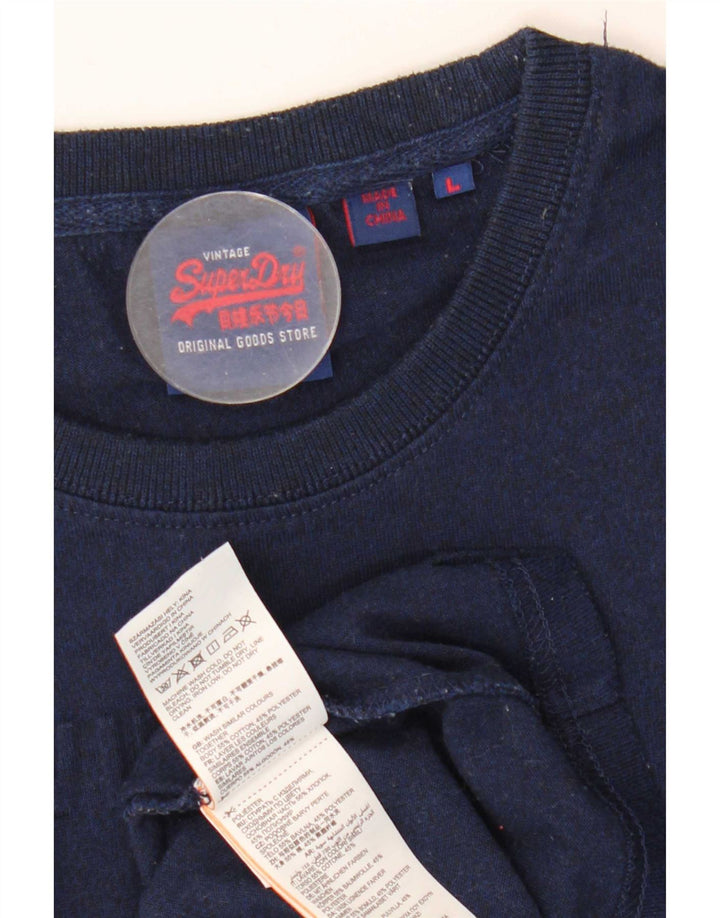Superdry Мужская футболка с рисунком, большой темно-синий хлопок