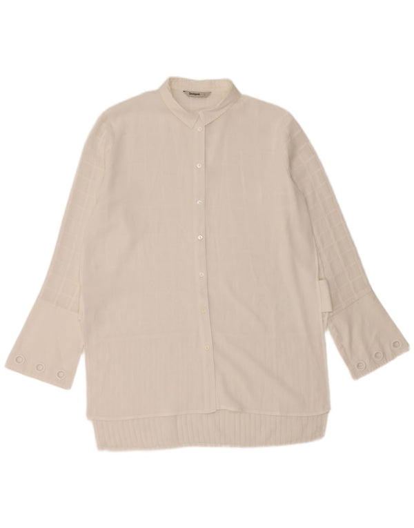 Женская удлиненная блузка-рубашка DESIGUAL UK 16, большая белая