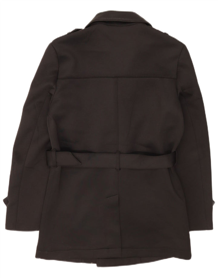 Мужской тренч Zara UK 38, средний черный, полиэстер