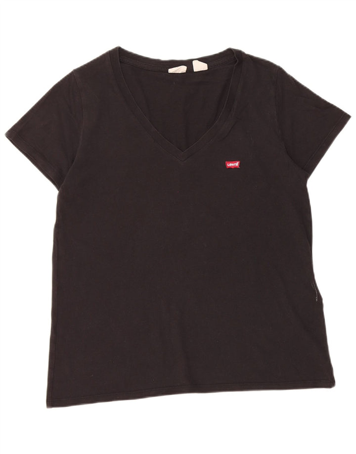 Женская футболка Levi's Top UK 14, средний черный хлопок