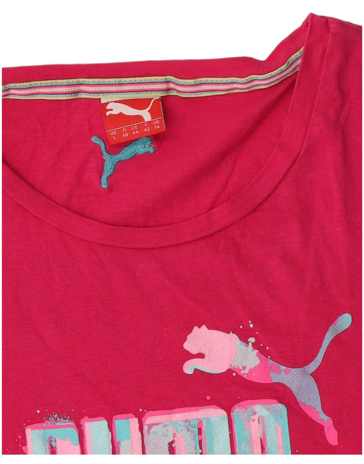 Женская футболка с рисунком Puma Top UK 14 Medium Pink