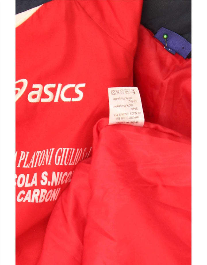 Мужская ветровка с рисунком Asics UK 40, большая красная полиэстер с цветными блоками
