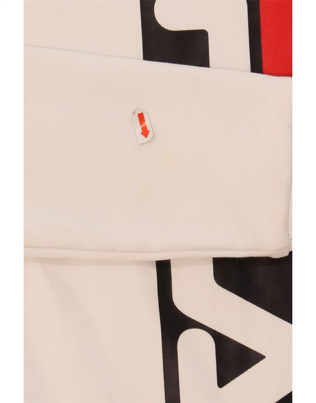 FILA Womens Graphic Sweatshirt Jumper UK 12 Medium White Colourblock Vintage Fila and Second-Hand Fila from Messina Hembry 