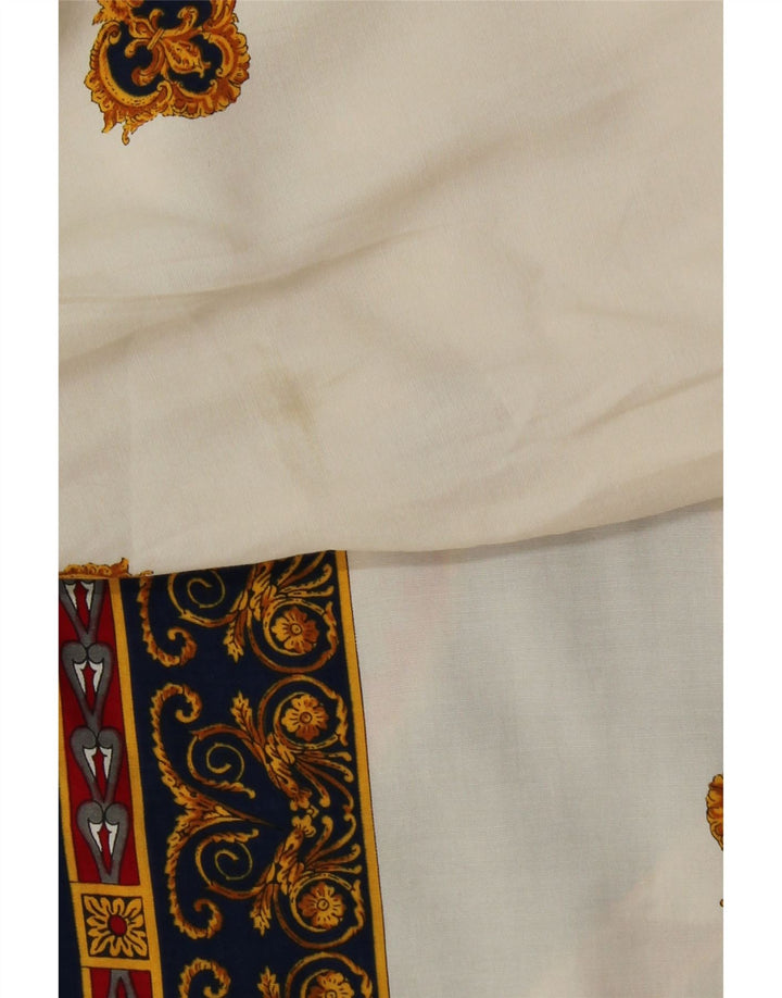 VINTAGE Женская рубашка с абстрактным узором IT 50 XL Белая вискоза