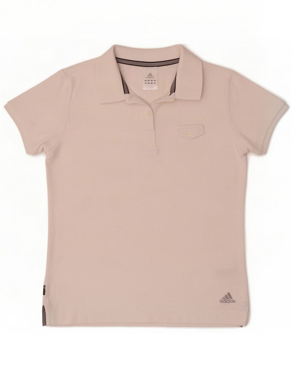 Женская рубашка-поло Adidas UK 12, средний белый хлопок