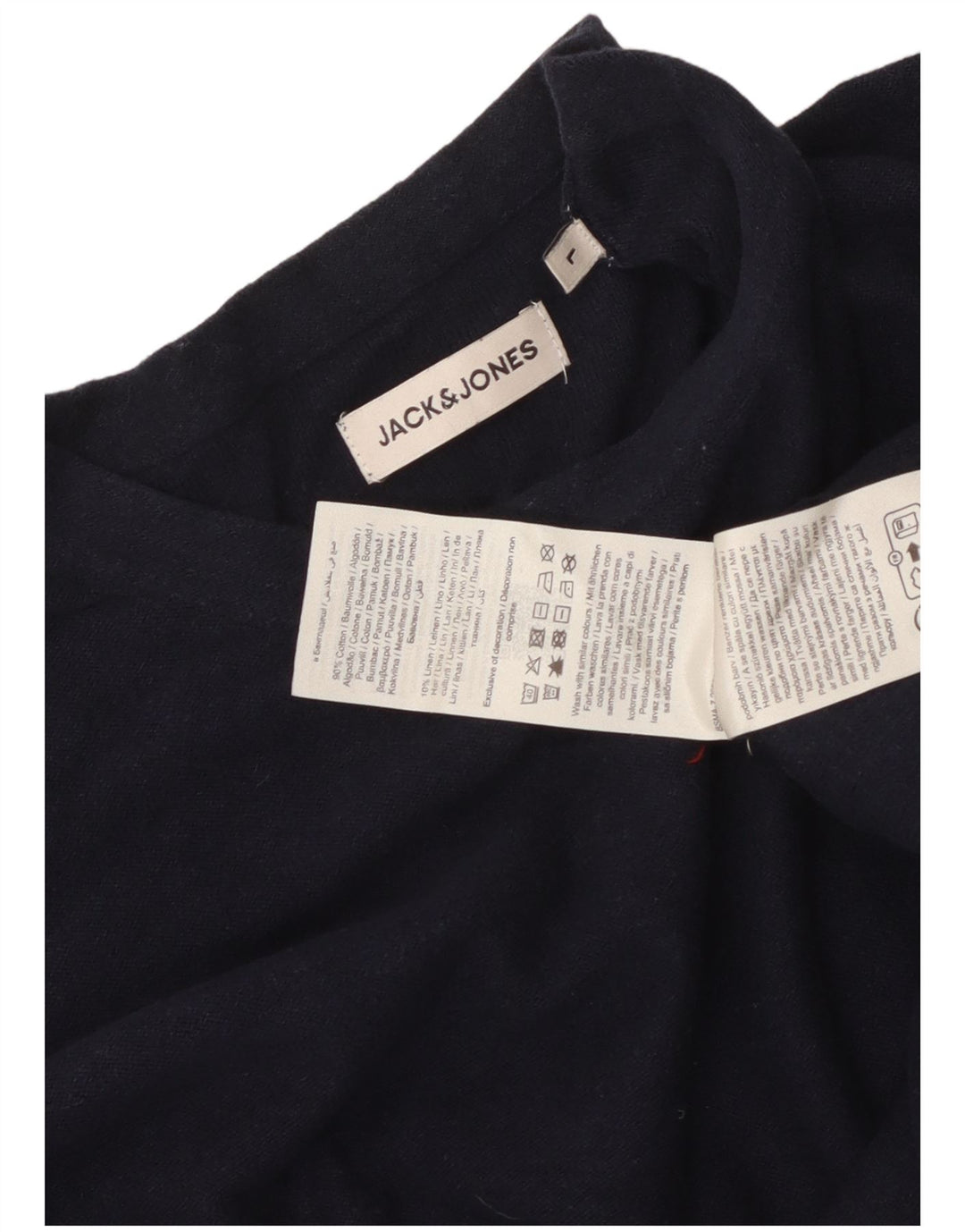Мужской топ Jack & Jones с длинным рукавом, большой размер, темно-синий, хлопок