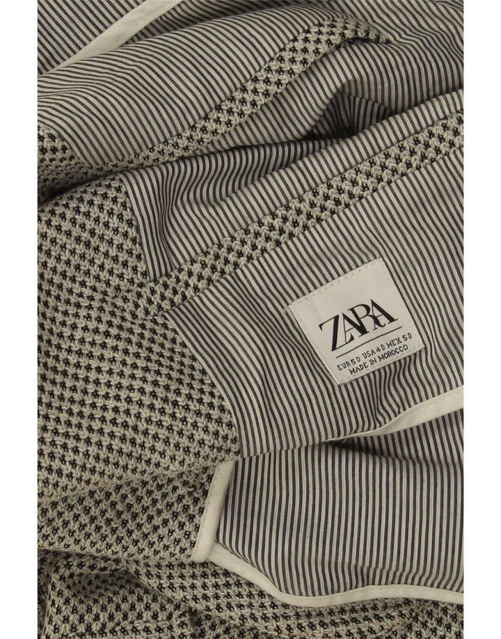 Мужской пиджак Zara на 2 пуговицах EU 50, средний серый полиэстер