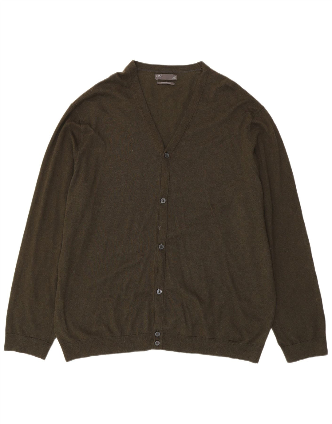 Мужской кардиган Marks & Spencer 2XL, хлопок хаки
