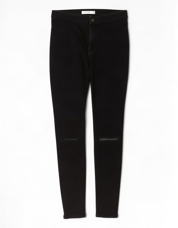 Женские укороченные джинсы скинни Topshop Joni W30 L26, черный хлопок