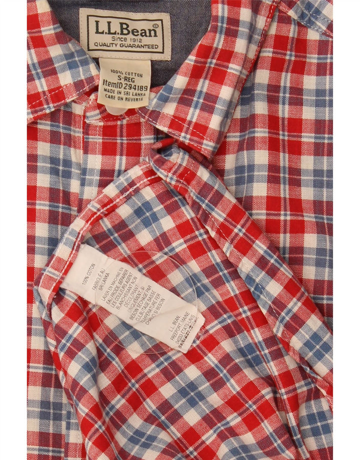 L.L.Bean Мужская рубашка с коротким рукавом, маленькая красная клетка, хлопок