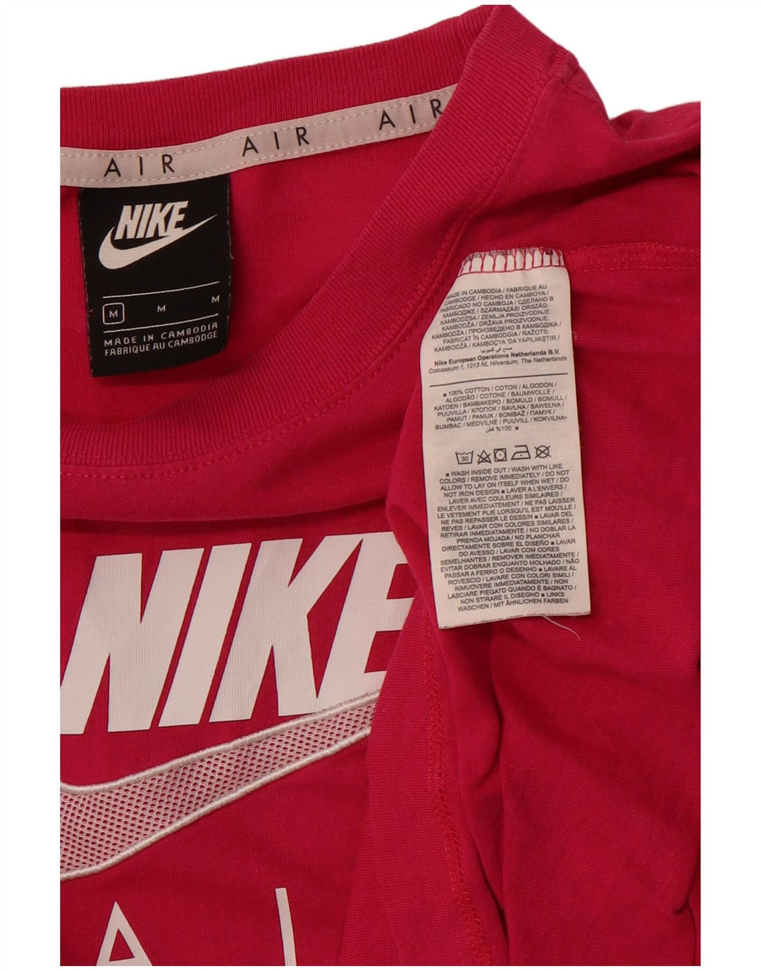 Мужская футболка NIKE Air с графическим рисунком, хлопковый топ среднего розового цвета