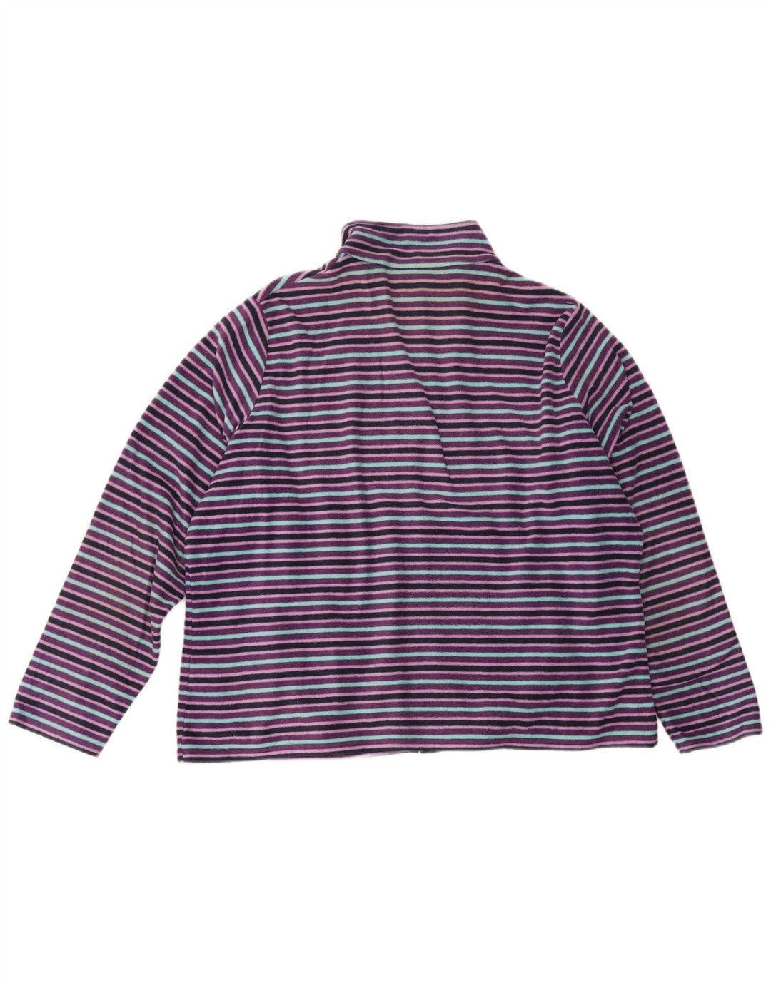 Женская флисовая куртка Marks & Spencer UK 22 2XL из полиэстера в фиолетовую полоску