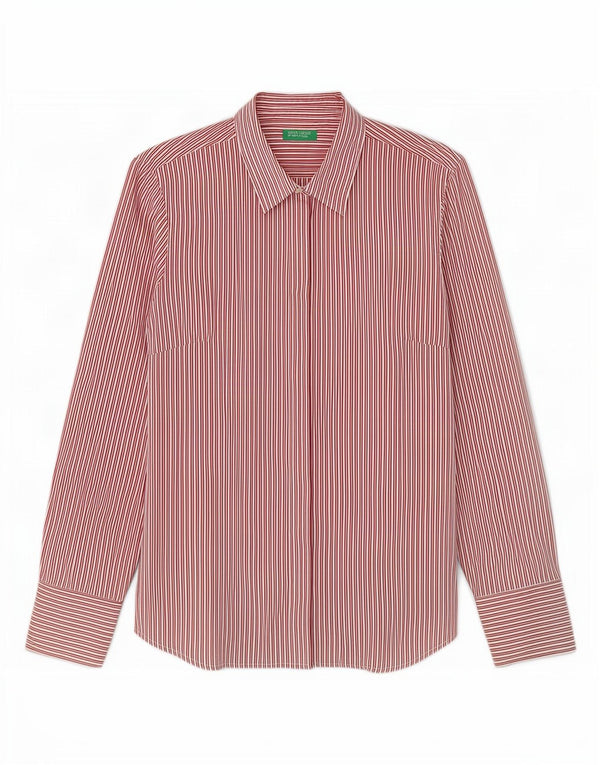 Женская рубашка Benetton UK 14, большая красная полоска