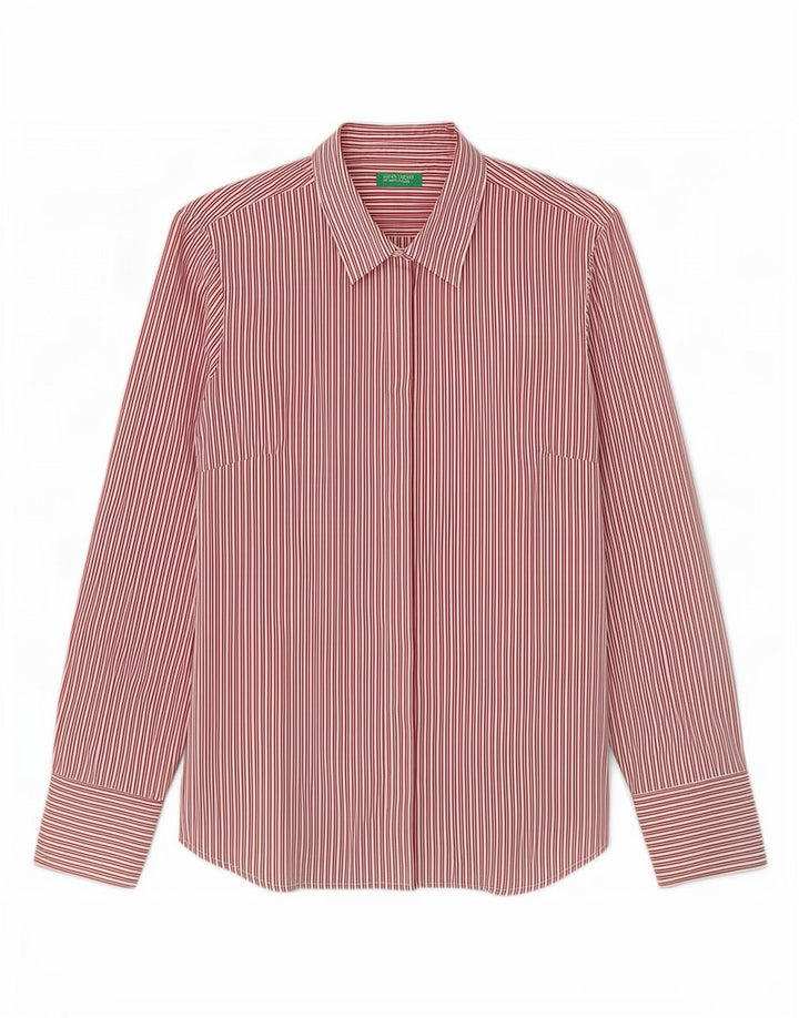 Женская рубашка Benetton UK 14, большая красная полоска