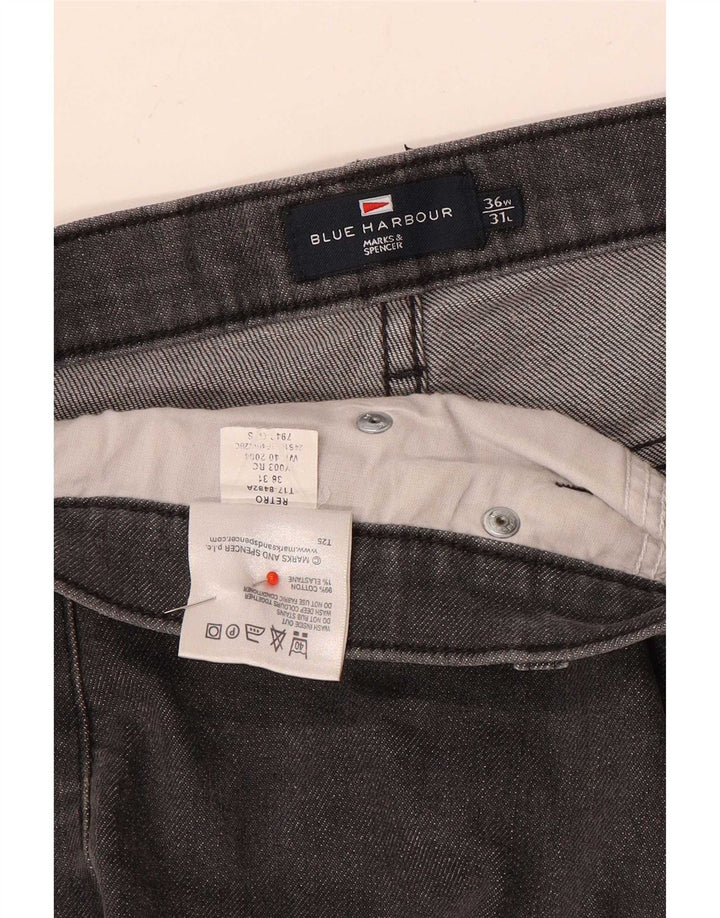 Мужские прямые джинсы Marks & Spencer Blue Harbour W36 L31, серый хлопок