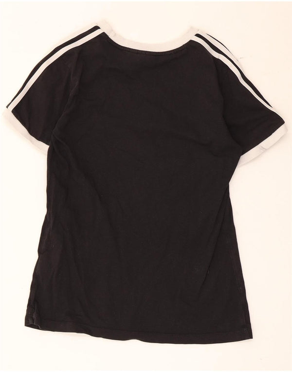 Женская футболка Adidas Top UK 12, средний черный, хлопок с цветными блоками